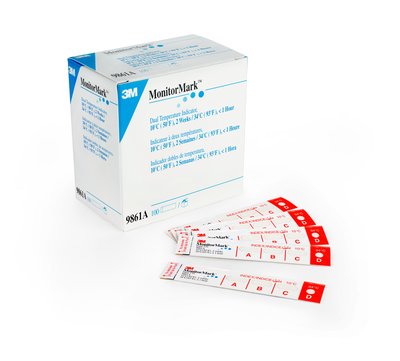 3m? 監(jiān)視器mark? 9861a時(shí)間溫度顯示儀，10°c/50°f，記錄時(shí)間2周，每箱500個(gè)。
